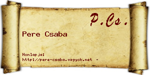 Pere Csaba névjegykártya